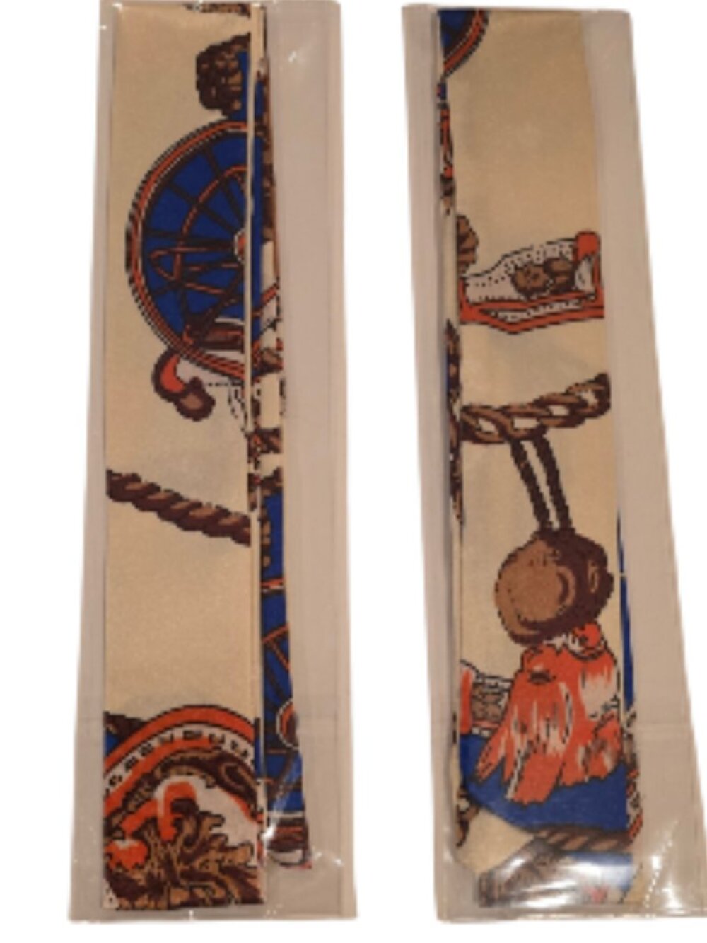 2 Purse Twilly Scarves Chain Belt Tassel Print Bag Handle Wrap Set NWT